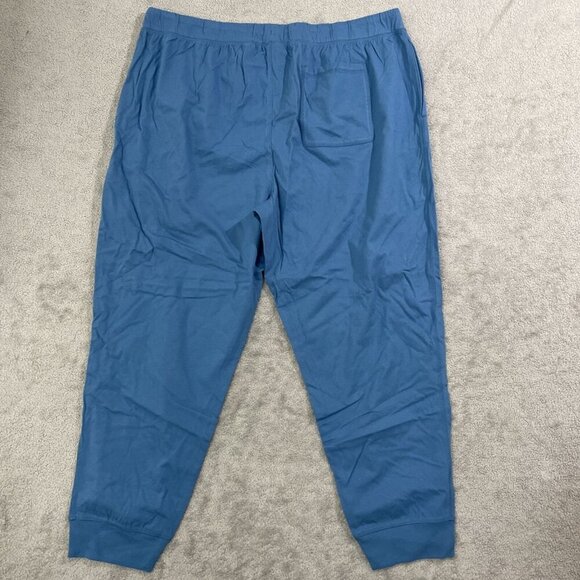 NWOT Lands' End Men's XXL Lounge Pants Blue 100% Cotton Elastic Waist - Picture 3 of 7